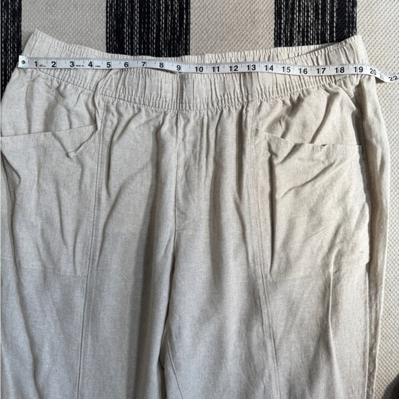Old Navy Pants‎ Womens Ivory High- Rise Straight Leg Taper Linen Pants Size 2X - Picture 7 of 13